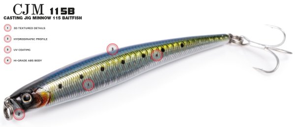 Molix Casting Jig Minnow 115  - 11.5 cm. Sahte Balık, #249 Spring Sarda