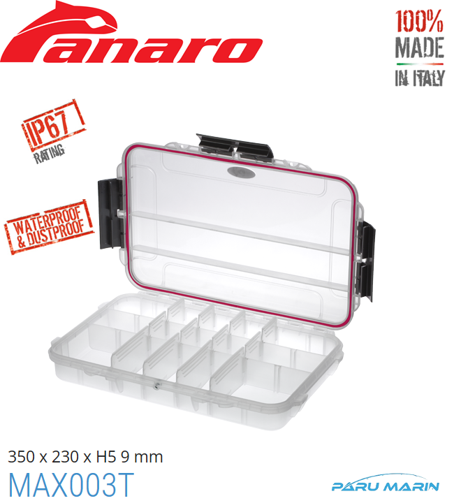 Panaro Max 003T Sızdırmaz Bölmeli Kutu 350*230*59mm.