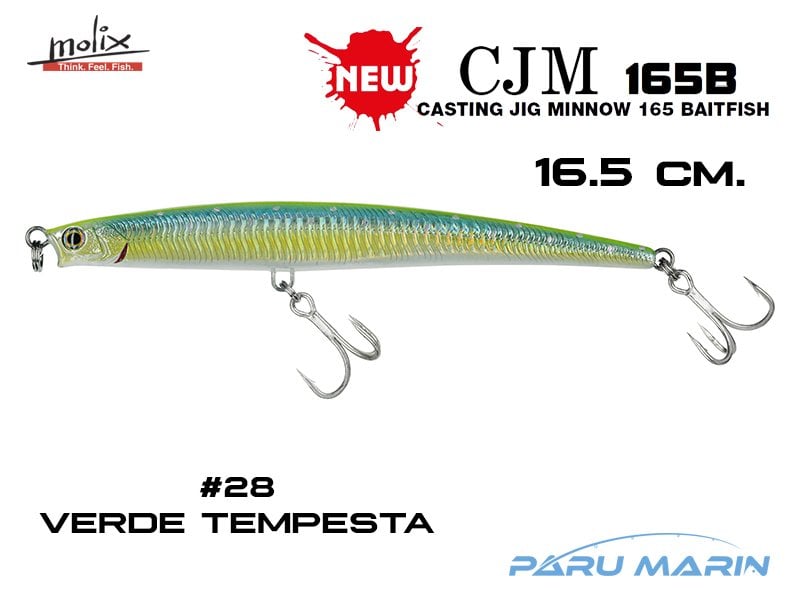 Molix Casting Jig Minnow 165  - 16.5 cm. Sahte Balık, #28 Verde Tempesta