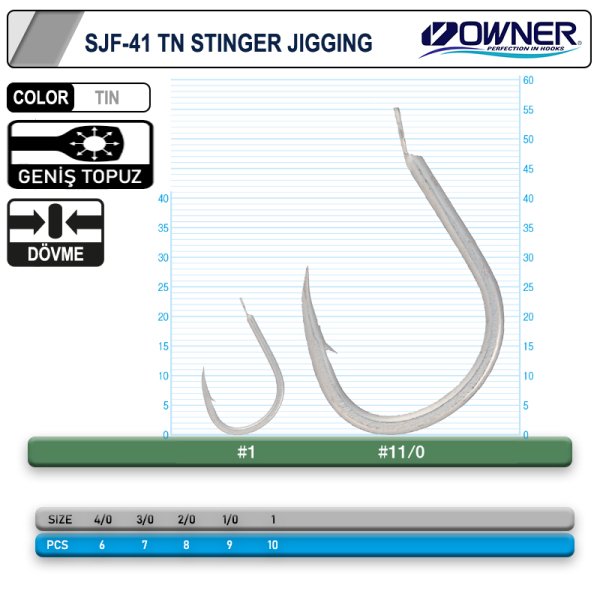 Owner 11699 SJF-41 Stinger Jig İğnesi No:4/0