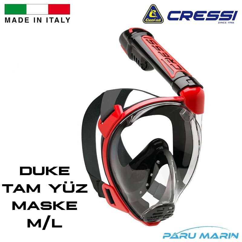 Cressi Duke Tam Yüz Maske M/L Black Red