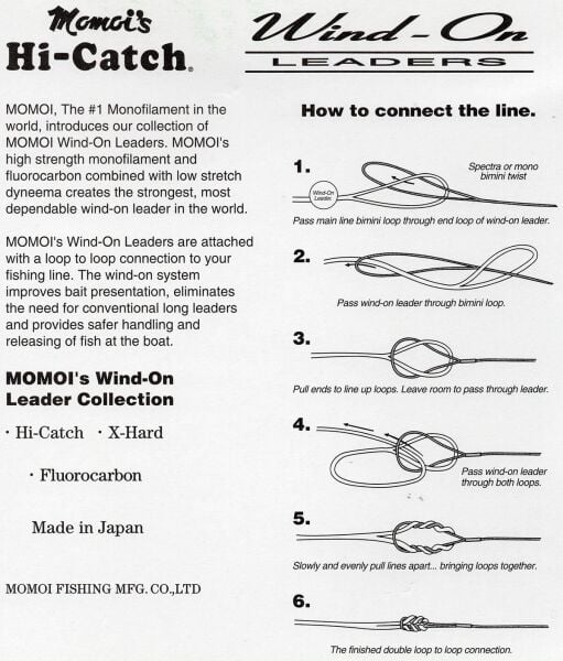 Momoi Hi-Catch %100 FC Wind on Leader 1.28mm-150lb - 7.62 Metre
