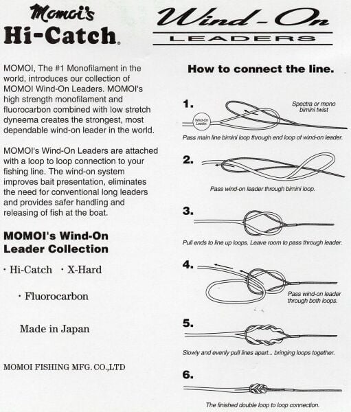 Momoi Hi-Catch %100 FC Wind on Leader 1.11mm-130lb - 7.62 Metre