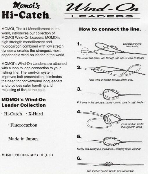 Momoi Hi-Catch %100 FC Wind on Leader 1.05mm-100lb - 7.62 Metre