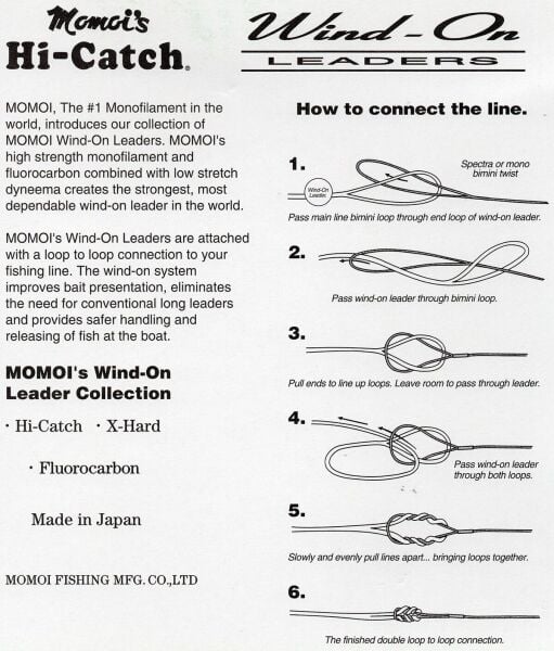 Momoi Hi-Catch %100 FC Wind on Leader 1.05mm-100lb - 7.62 Metre