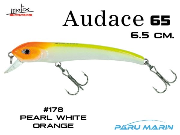 Molix Audace 65 Suspending - 6.5cm. #178 Pearl White Orange