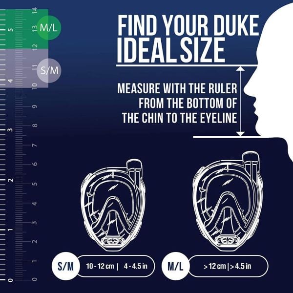 Cressi Duke Tam Yüz Maske S/M Blue