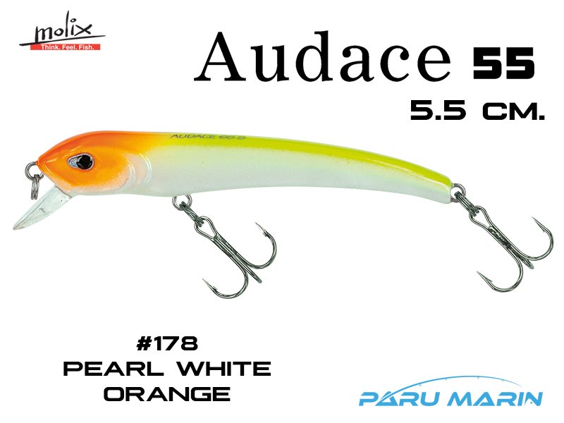 Molix Audace 55 Sinking - 5.5cm. #178 Pearl White Orange