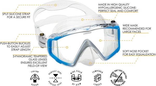 Cressi Liberty Clear / Blue Dalış ve Yüzme Maskesi