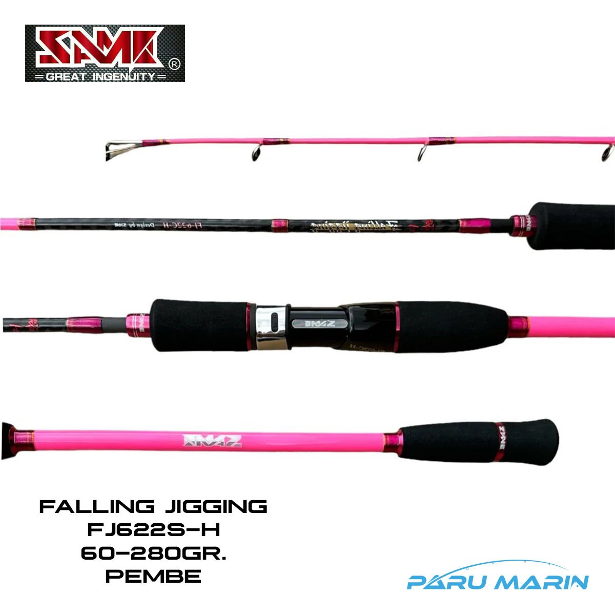 SAME Falling Slow Pembe Tetiksiz FJ-622S-H 1.89m 60-280gr. Jig Olta Kamışı