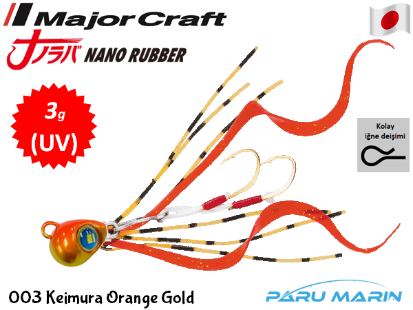 Major Craft Nano Rubber 3gr. 003 Keimura Orange Gold UV