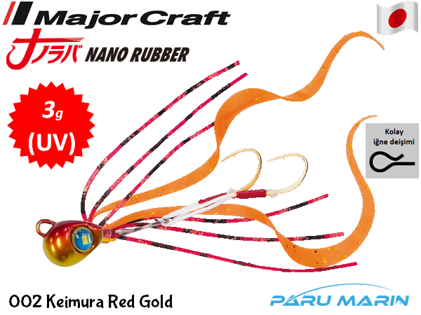 Major Craft Nano Rubber 3gr. 002 Keimura Red Gold UV