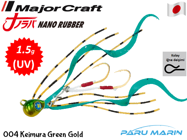 Major Craft Nano Rubber 1.5gr. 004 Keimura Green Gold UV