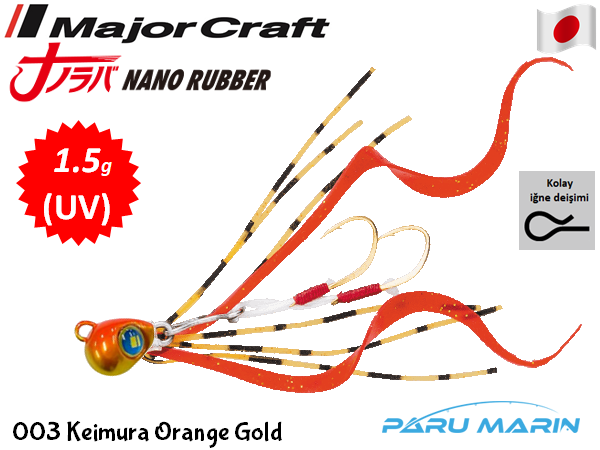 Major Craft Nano Rubber 1.5gr. 003 Keimura Orange Gold UV