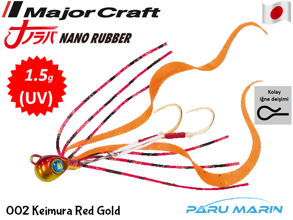 Major Craft Nano Rubber 1.5gr. 002 Keimura Red Gold UV