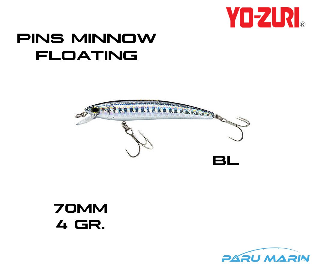 Yozuri Pins Minnow Floating F1162 70mm Sahte Yem BL