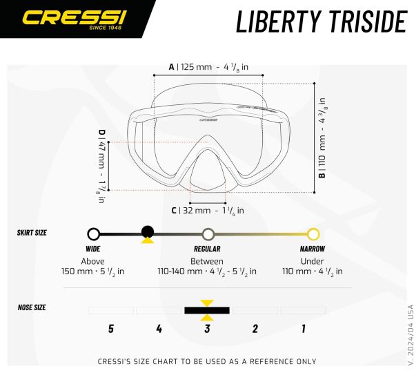 Cressi Liberty Black Red / Silver Dalış ve Yüzme Maskesi
