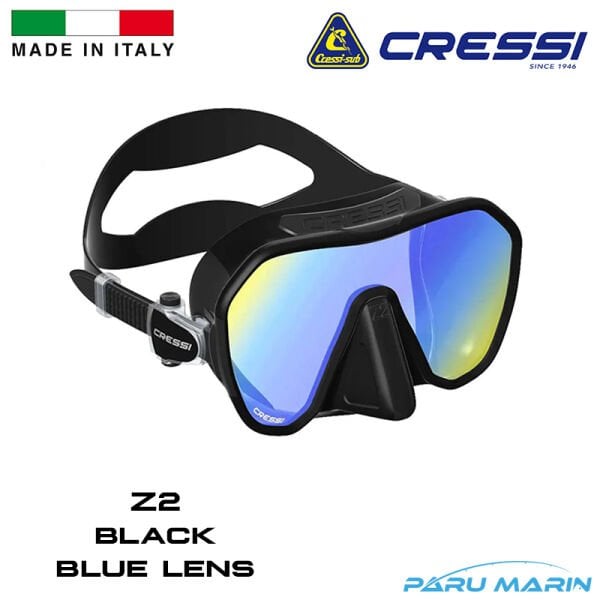 Cressi Z2 Black / Blue Orange Lens Dalış ve Yüzme Maskesi