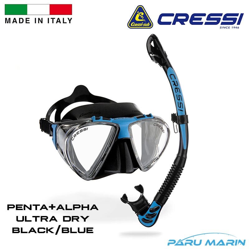 Cressi Penta Maske + Alpha Şnorkel Set Black /Blue