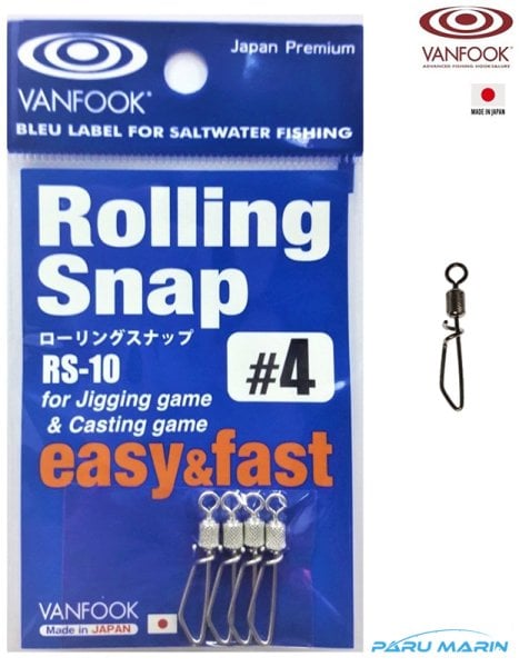 Vanfook Rolling Snap Klips RS-10 #4 , 4 Adet