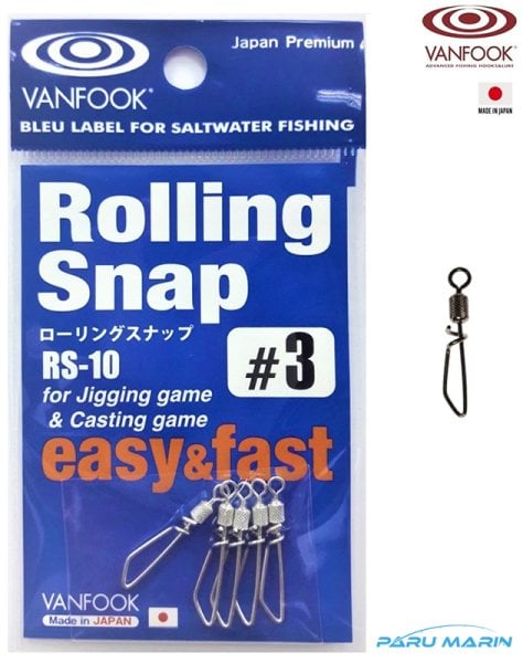 Vanfook Rolling Snap Klips RS-10 #3 , 5 Adet