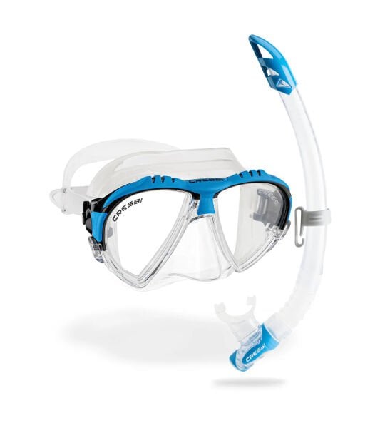 Cressi Matrix Maske + Gamma Şnorkel Set Mavi
