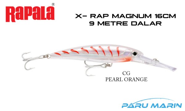 Rapala X-Rap Magnum-30, 16cm Gövde, Sahte Balık CG - PEARL ORANGE