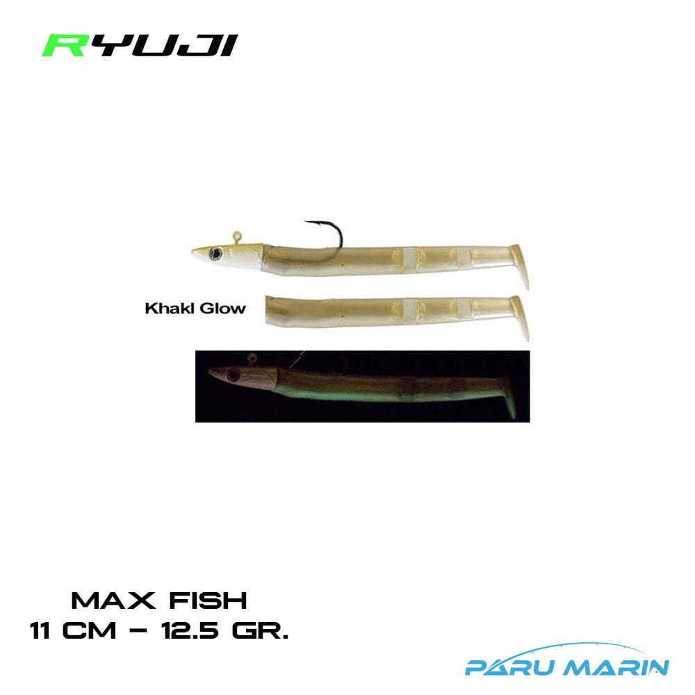 Ryuji Max Fish 11cm 12.5gr. Silikon Yem Khaki Glow