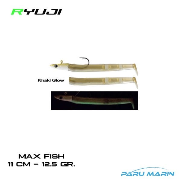 Ryuji Max Fish 11cm 12.5gr. Silikon Yem Khaki Glow