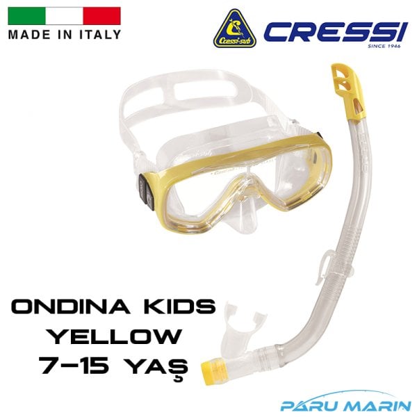 Cressi Junior 7-15 Yaş Ondina Maske Şnorkel Seti Sarı