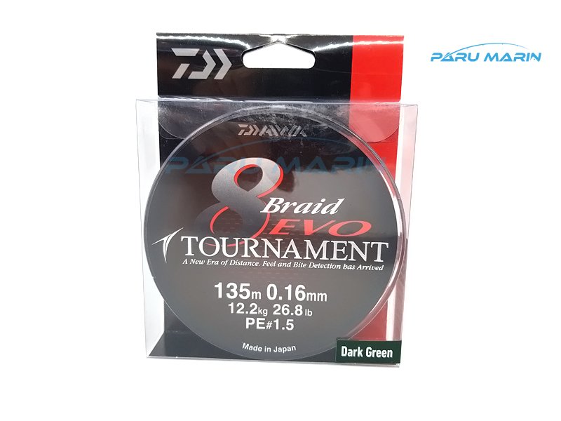 Daiwa Evo Tournament X8 PE 1.5  0,16mm. 12,2kg. 135mt.