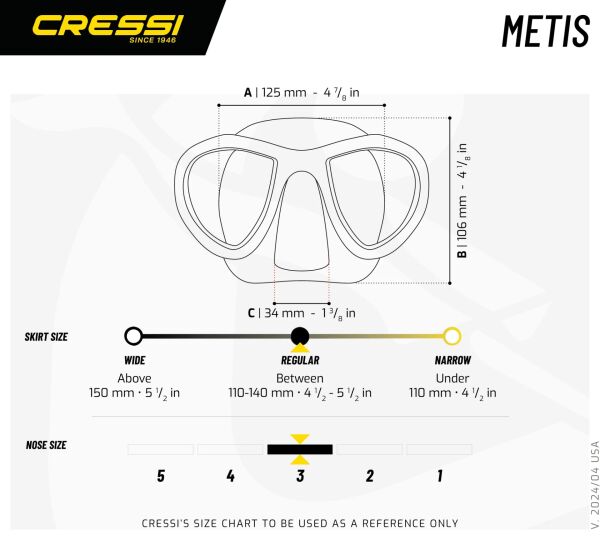 Cressi Metis Action Black Dalış ve Yüzme Maskesi