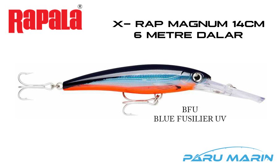 Rapala X-Rap Magnum-20, 14cm Gövde, Sahte Balık BFU - BLUE FUSILIER UV