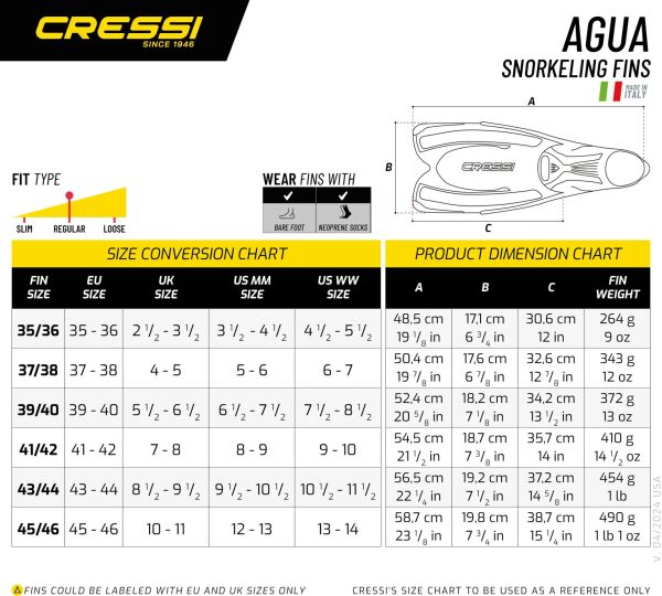 Cressi Agua Yüzme ve Dalış Paleti Black