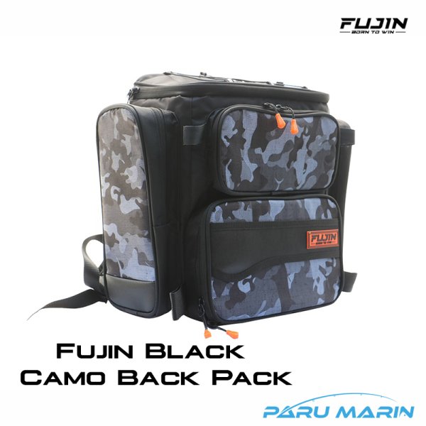 Fujin Black Camo Back Pack - Balıkçı Sırt Çantası