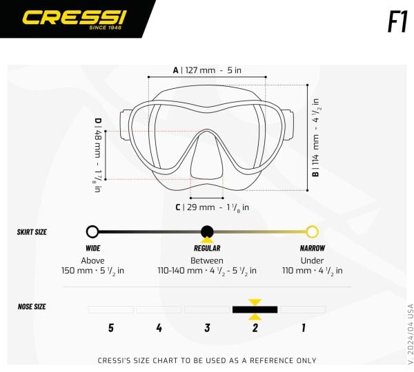Cressi  F1 Black / Black Dalış ve Yüzme Maskesi