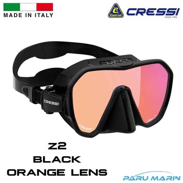Cressi Z2 Black / Orange Lens Dalış ve Yüzme Maskesi