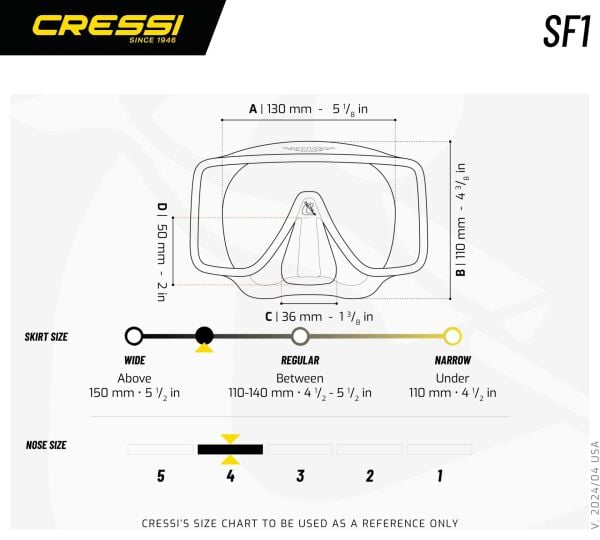Cressi SF 1 Blue Orange Lens Dalış Maskesi