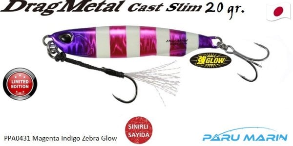 Duo Drag Metal Cast Slim Tachi Jig 20gr. PPA0431 / Magenta Indigo Zebra Glow