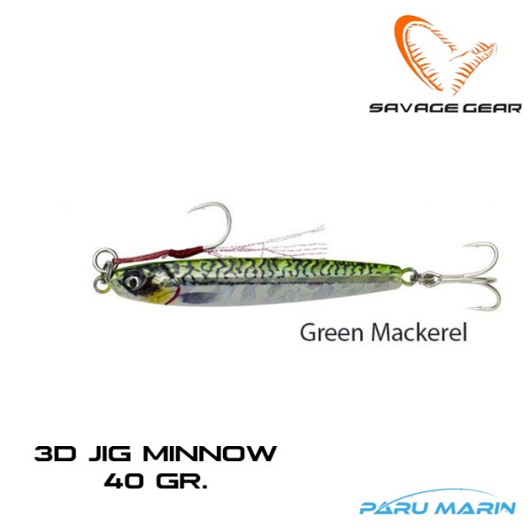 Savage Gear 3D Jig Minnow 40gr. Jig Green Mackerel