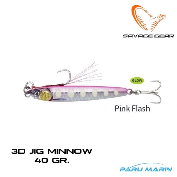 Savage Gear 3D Jig Minnow 40gr. Jig Pink Flash