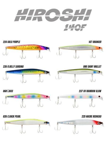 Fujin Hiroshi 140F 140mm 23gr Maket Balık 026 Chart Back Pearl