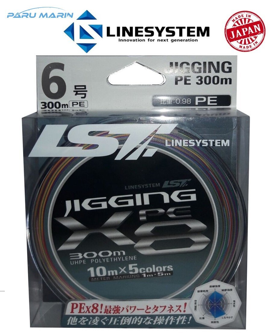 Linesystem Jigging X8 PE 6.0   0,40mm.  80Lb.  36 kg. 300mt.