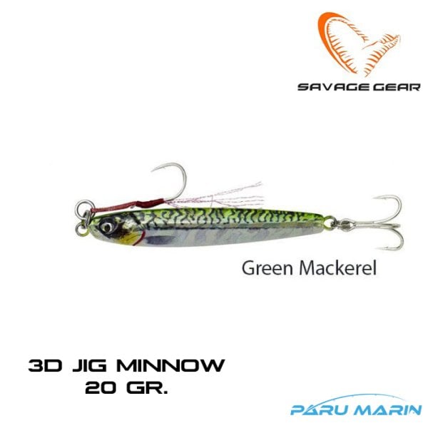 Savage Gear 3D Jig Minnow 20gr. Jig Suni Yem Green Mackerel