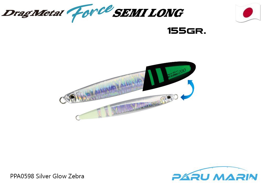 Duo Drag Metal Force Jig Semi Long 155gr. PPA0598 Silver Glow Zebra