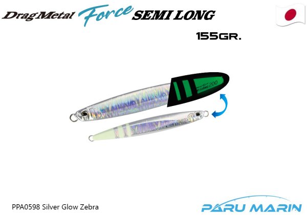 Duo Drag Metal Force Jig Semi Long 155gr. PPA0598 Silver Glow Zebra