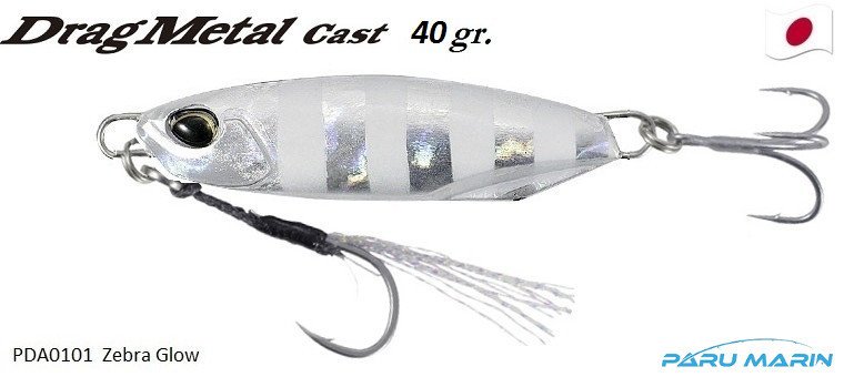 Duo Drag Metal Cast Jig 40Gr. PDA0101 / Zebra Glow