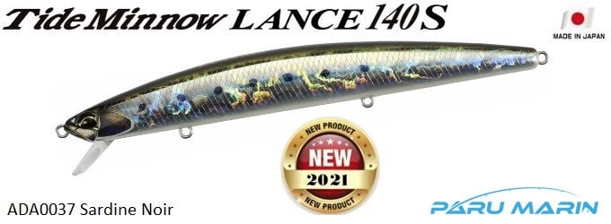 Duo Tide Minnow Lance 140S ADA0037 Sardine Noir