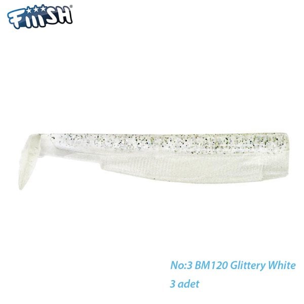 Fiiish BM120/3 BM005 3 Adet Yedek Gövde Gliterry White Silikon