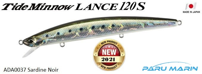 Duo Tide Minnow Lance 120S ADA0037 Sardine Noir